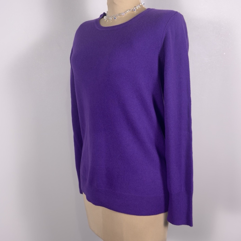 PURE Collection NWT 100% Cashmere Crew Neck Deep Purple Jumper Sweater US6 UK12 - Picture 5 of 14
